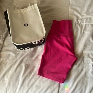 LULULEMON biker shorts with bag